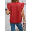 imageCicy Bell Womens Ruffle Cap Sleeve Tank Tops V Neck Dressy Casual Blouses Summer Sleeveless Cotton ShirtsRed