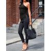 imageCicy Bell Womens Summer One Shoulder Tank Tops Slim Fit Asymmetrical Tops Split Hem Ruched Going Out Y2k ShirtsBlack