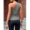 imageCicy Bell Womens Summer One Shoulder Tank Tops Slim Fit Asymmetrical Tops Split Hem Ruched Going Out Y2k ShirtsGrey