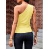 imageCicy Bell Womens Summer One Shoulder Tank Tops Slim Fit Asymmetrical Tops Split Hem Ruched Going Out Y2k ShirtsYellow