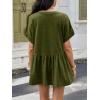 imageCicy Bell Womens Summer Peplum Tops Oversized Babydoll Short Sleeve V Neck T Shirts Casual Loose Pleated Swing BlouseArmy Green