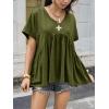 imageCicy Bell Womens Summer Peplum Tops Oversized Babydoll Short Sleeve V Neck T Shirts Casual Loose Pleated Swing BlouseArmy Green