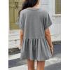 imageCicy Bell Womens Summer Peplum Tops Oversized Babydoll Short Sleeve V Neck T Shirts Casual Loose Pleated Swing BlouseGrey
