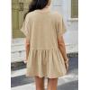 imageCicy Bell Womens Summer Peplum Tops Oversized Babydoll Short Sleeve V Neck T Shirts Casual Loose Pleated Swing BlouseKhaki