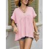 imageCicy Bell Womens Summer Peplum Tops Oversized Babydoll Short Sleeve V Neck T Shirts Casual Loose Pleated Swing BlouseLight Pink