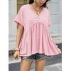 imageCicy Bell Womens Summer Peplum Tops Oversized Babydoll Short Sleeve V Neck T Shirts Casual Loose Pleated Swing BlouseLight Pink
