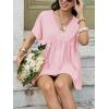 imageCicy Bell Womens Summer Peplum Tops Oversized Babydoll Short Sleeve V Neck T Shirts Casual Loose Pleated Swing BlouseLight Pink