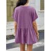 imageCicy Bell Womens Summer Peplum Tops Oversized Babydoll Short Sleeve V Neck T Shirts Casual Loose Pleated Swing BlousePurple
