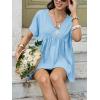imageCicy Bell Womens Summer Peplum Tops Oversized Babydoll Short Sleeve V Neck T Shirts Casual Loose Pleated Swing BlouseSky Blue