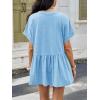imageCicy Bell Womens Summer Peplum Tops Oversized Babydoll Short Sleeve V Neck T Shirts Casual Loose Pleated Swing BlouseSky Blue