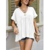 imageCicy Bell Womens Summer Peplum Tops Oversized Babydoll Short Sleeve V Neck T Shirts Casual Loose Pleated Swing BlouseWhite