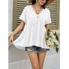 imageCicy Bell Womens Summer Peplum Tops Oversized Babydoll Short Sleeve V Neck T Shirts Casual Loose Pleated Swing BlouseWhite