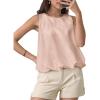imageCicy Bell Womens Bubble Hem Silk Satin Cropped Tank Tops Summer Dressy Casual Sleeveless Shirts Crewneck Loose Fit BlousesKhaki