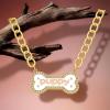 imageCicy Bell Pet Dogs Cats Bow Collars  Alloy Cute Fashion Dog Necklace with Dog Bone Charm for Small Medium  Adjustable Elegant Sweet Accessories Gift for Kitten PuppyXSmall