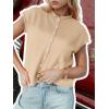 imageCicy Bell Womens Cap Sleeve Sweater Vest Lightweight Casual Knit Tank Tops Trendy Crew Neck Button CardigansBeige