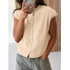 imageCicy Bell Womens Cap Sleeve Sweater Vest Lightweight Casual Knit Tank Tops Trendy Crew Neck Button CardigansBeige