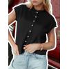 imageCicy Bell Womens Cap Sleeve Sweater Vest Lightweight Casual Knit Tank Tops Trendy Crew Neck Button CardigansBlack