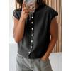 imageCicy Bell Womens Cap Sleeve Sweater Vest Lightweight Casual Knit Tank Tops Trendy Crew Neck Button CardigansBlack