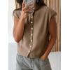 imageCicy Bell Womens Cap Sleeve Sweater Vest Lightweight Casual Knit Tank Tops Trendy Crew Neck Button CardigansBrown