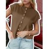 imageCicy Bell Womens Cap Sleeve Sweater Vest Lightweight Casual Knit Tank Tops Trendy Crew Neck Button CardigansBrown