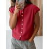 imageCicy Bell Womens Cap Sleeve Sweater Vest Lightweight Casual Knit Tank Tops Trendy Crew Neck Button CardigansRed
