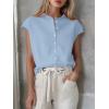 imageCicy Bell Womens Cap Sleeve Sweater Vest Lightweight Casual Knit Tank Tops Trendy Crew Neck Button CardigansSky Blue