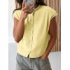 imageCicy Bell Womens Cap Sleeve Sweater Vest Lightweight Casual Knit Tank Tops Trendy Crew Neck Button CardigansYellow