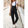 imageCicy Bell Womens Casual Bib Overalls Sleeveless Adjustable Straps Barrel Leg Jumpsuits Loose Summer Long Romper with PocketsBlack