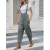 imageCicy Bell Womens Casual Bib Overalls Sleeveless Adjustable Straps Barrel Leg Jumpsuits Loose Summer Long Romper with PocketsDark Grey