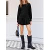imageCicy Bell Womens Long Sleeve Romper Dress Casual Loose Fit Boat Neck One Piece Shorts Jumpsuits Fall OutfitsBlack