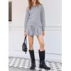 imageCicy Bell Womens Long Sleeve Romper Dress Casual Loose Fit Boat Neck One Piece Shorts Jumpsuits Fall OutfitsLight Grey