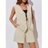 imageCicy Bell Womens Summer Blazer Vest 2 Piece Sets V Neck Sleeveless Button Down Waistcoat and High Waisted Work Suit Short Set