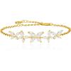 imageCicy Bell 18K Gold Plated Butterfly Bracelets for Women Trendy Adjustable Cubic Zirconia Bracelet Friendship Vacation Jewelry AccessoriesGold