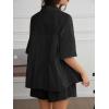 imageCicy Bell Womens 2 Piece Outfits Summer Pleated Button Down Shirts High Waisted Shorts Lounge Sets Black