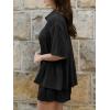 imageCicy Bell Womens 2 Piece Outfits Summer Pleated Button Down Shirts High Waisted Shorts Lounge Sets Black
