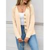 imageCicy Bell Womens Button Up Cardigan Sweaters Blazer Trendy Lightweight V Neck Long Sleeve Sweater Tops Cream