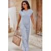 imageCicy Bell Womens Casual Striped Jumpsuits Wide Leg Cap Sleeve Summer Jumper Crew Neck Button Down Waffle Knit OutfitsBlue