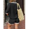 imageCicy Bell Womens Color Block 2 Piece Outfits Summer Sweater Set Short Sleeve Tops and Shorts Vacation Casual Knit Lounge SetsBlack