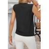 imageCicy Bell Womens Cropped Sweater Vest Round Neck Sleeveless Button Up Cardigan Casual Knit Tank TopsBlack