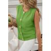 imageCicy Bell Womens Cropped Sweater Vest Round Neck Sleeveless Button Up Cardigan Casual Knit Tank TopsGreen