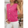 imageCicy Bell Womens Cropped Sweater Vest Round Neck Sleeveless Button Up Cardigan Casual Knit Tank TopsHot Pink
