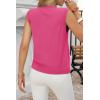 imageCicy Bell Womens Cropped Sweater Vest Round Neck Sleeveless Button Up Cardigan Casual Knit Tank TopsHot Pink