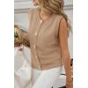 imageCicy Bell Womens Cropped Sweater Vest Round Neck Sleeveless Button Up Cardigan Casual Knit Tank TopsKhaki