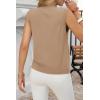 imageCicy Bell Womens Cropped Sweater Vest Round Neck Sleeveless Button Up Cardigan Casual Knit Tank TopsKhaki