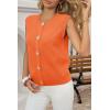 imageCicy Bell Womens Cropped Sweater Vest Round Neck Sleeveless Button Up Cardigan Casual Knit Tank TopsOrange
