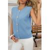 imageCicy Bell Womens Cropped Sweater Vest Round Neck Sleeveless Button Up Cardigan Casual Knit Tank TopsSky Blue
