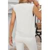 imageCicy Bell Womens Cropped Sweater Vest Round Neck Sleeveless Button Up Cardigan Casual Knit Tank TopsWhite