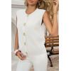 imageCicy Bell Womens Cropped Sweater Vest Round Neck Sleeveless Button Up Cardigan Casual Knit Tank TopsWhite