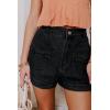 imageCicy Bell Womens High Waisted Jean Shorts Summer Baggy Wide Leg Vintage Denim Shorts with Ruffle Front PocketsBlack