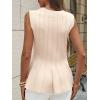 imageCicy Bell Womens Pleated Peplum Tank Tops Fitted Ribbed Knit Crew Neck Blouses Summer Sweater VestBeige